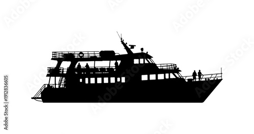 Modern Passenger Ferry Vector Illustration