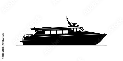 Modern Luxury Motor Yacht Vector Illustration