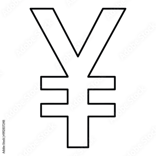 The symbol of the japanese yen currency, a widely recognized financial icon isolated on white background, Vector