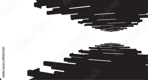 Abstract black and white geometric shapes background design element