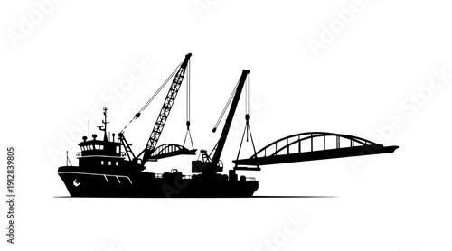 Heavy Lift Vessel Transporting Bridge Section