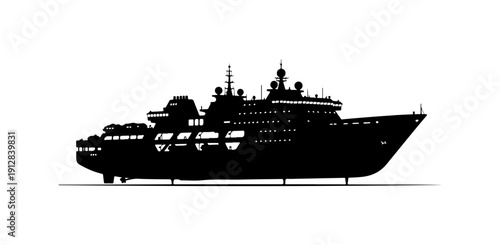 Modern Cruise Ship Vector Illustration