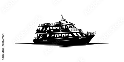 Modern Passenger Ferry Vector Illustration