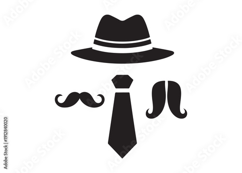 father's day logo silhouette vector, fatherhood silhouette vector illustration, father and son logo silhouette, gentleman logo silhouette, happy fathers day logo vector silhouette on white background 