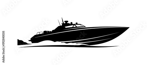Modern Luxury Speedboat Vector Illustration