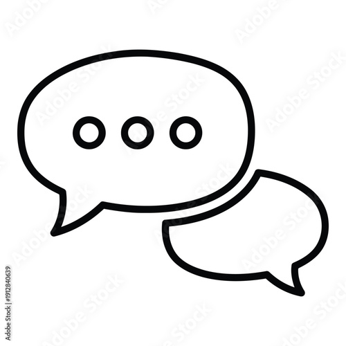 Two speech bubbles with ellipses indicating an unfinished conversation. isolated on white background, Vector