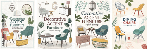 Stylish accent furniture collection featuring modern designs in soft colors.