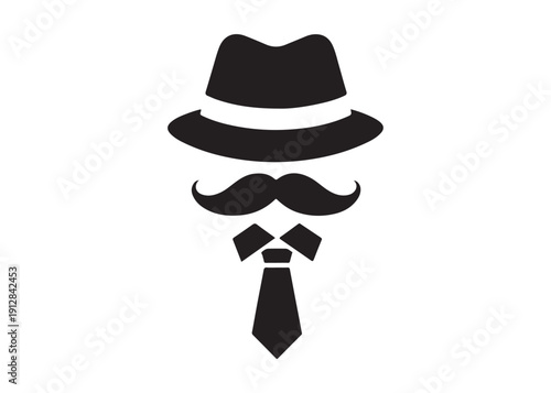 father's day logo silhouette vector, fatherhood silhouette vector illustration, father and son logo silhouette, gentleman logo silhouette, happy fathers day logo vector silhouette on white background 