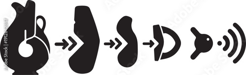 Transformation of a pear into radio waves illustration