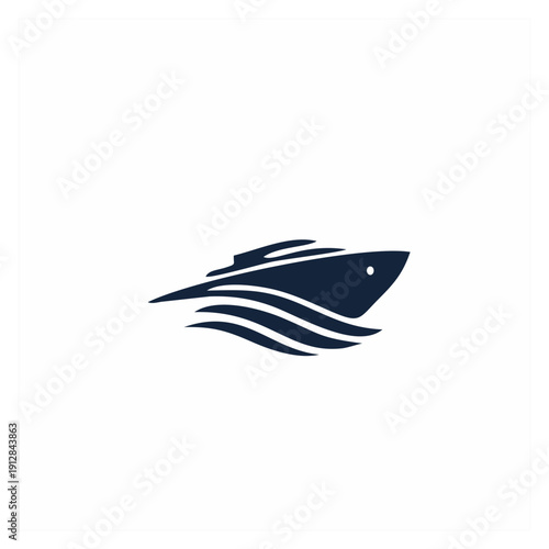 A stylized illustration of a fish swimming in the ocean from a side viewpoint, w34.svg reference