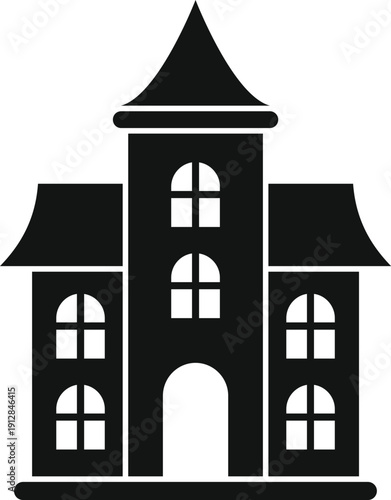 Dark castle icon representing horror, mystery, and scary themes