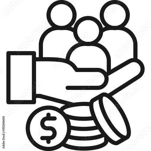 Salary Management line icon