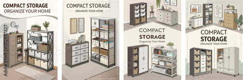 Stylish compact storage solutions for a neat and organized home interior.