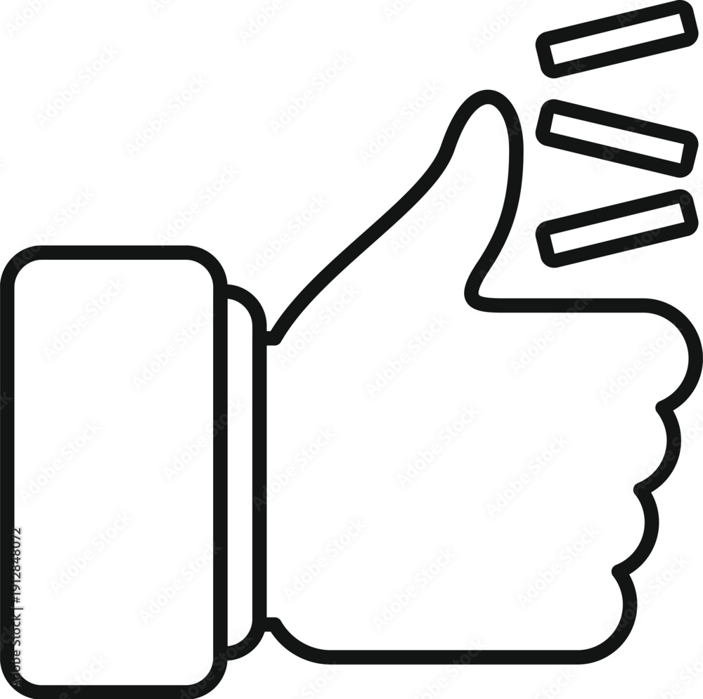 Fototapeta premium Hand making a thumbs up gesture, indicating approval, success, and positivity
