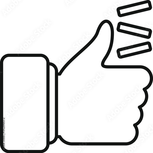 Hand making a thumbs up gesture, indicating approval, success, and positivity