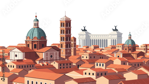 Charming italian rooftops and historic architecture in a vibrant cityscape