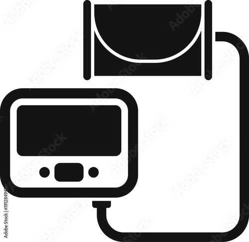 Blood pressure monitor with arm cuff for health checkup, medical diagnosis, or hypertension treatment