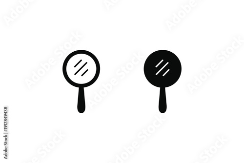 Hand mirror icons show both outline and solid filled versions for.