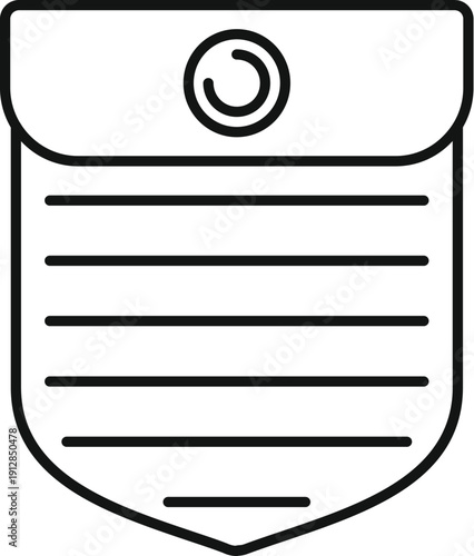 Pocket outline symbol illustrating a clothing or apparel component