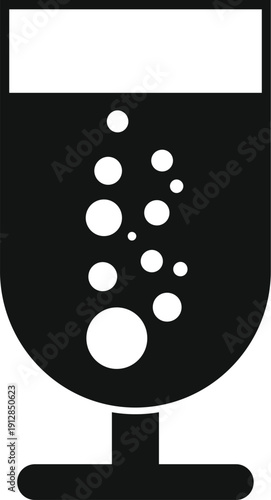 Carbonated drink glass showing bubbles in a simple black and white icon