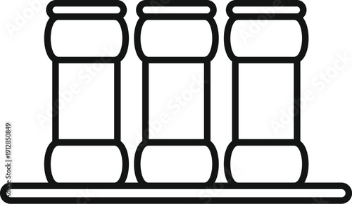 Spice jars kitchen shelf outline cooking icon