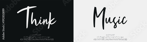 Think Music, Script Font Calligraphy Logotype Brush Font Type Font lettering handwritten
