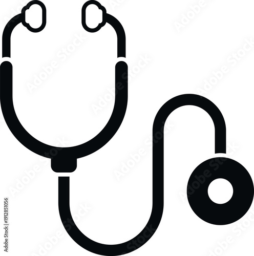 Stethoscope icon representing healthcare, medicine, cardiology, and diagnosis