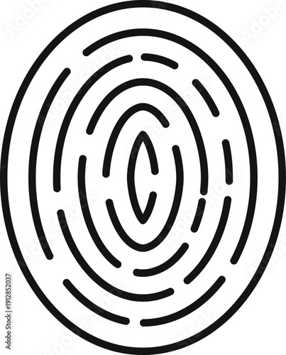 Fingerprint line icon symbolizing personal identity, data protection, and biometric security