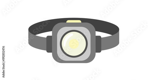 Headlamp illustration for outdoor activities, adventure, and exploration purposes, designed for functionality and safety
