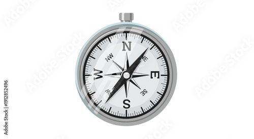 Detailed topographic map displayed on a compass face illustrating navigation and orientation skills