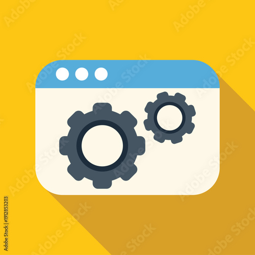 Browser window displaying gear icons for web settings and adjustments