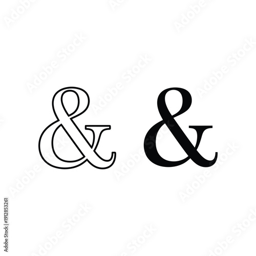 Canvas Print Elegant and symmetrical ampersand symbols in a minimalist design layout