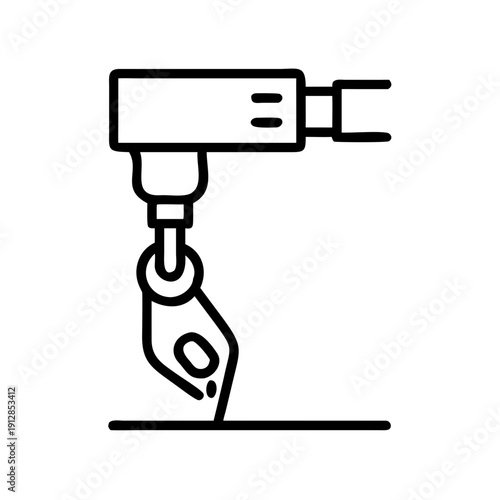 Industrial robotic arm with gripping claw for automated tasks  