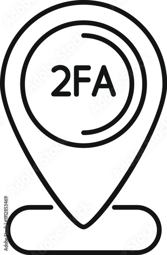 Pin symbol showing two factor authentication for secure access
