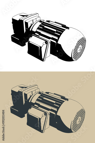 Helical geared motor