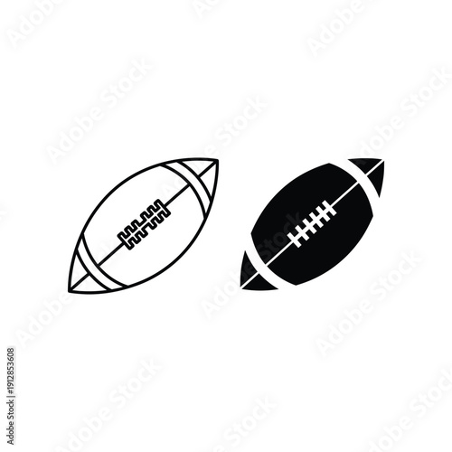 Two contrasting styles of american football depicted in black and white