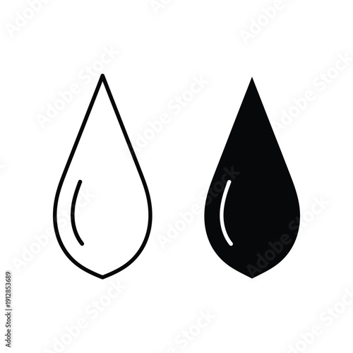 Contrast between empty and filled water droplet icons side by side