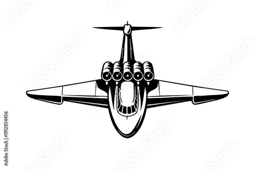 Top-down orthographic view of an ekranoplan, wide wing span