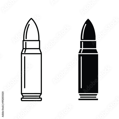 Comparison of two different types of ammunition cartridges side by side