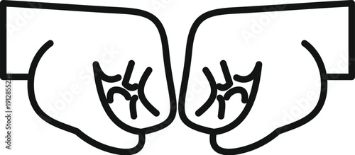 Two fists touching, representing a gesture of greeting, connection, or agreement