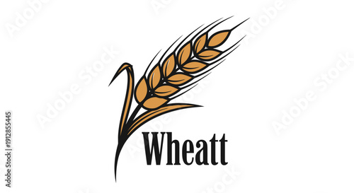 Stylized wheat ear illustration with Wheatt text logo