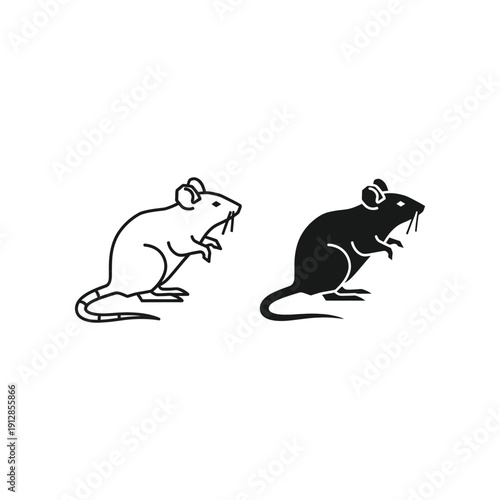 Two rodents standing side by side in contrasting shades