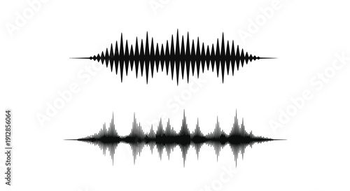Two sound wave visualizations displayed in black on a white background