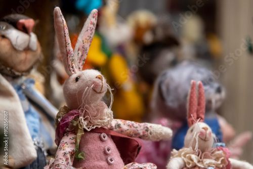 Photography Decorative bunny figures for New Year celebration in Moscow, Russia