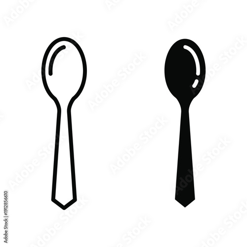 Comparison of a regular spoon and a filled spoon with liquid or food