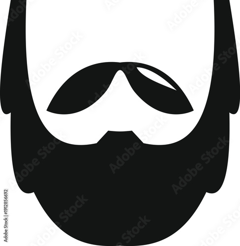 Stylized man's face silhouette with a beard, mustache, and sunglasses representing hipster culture