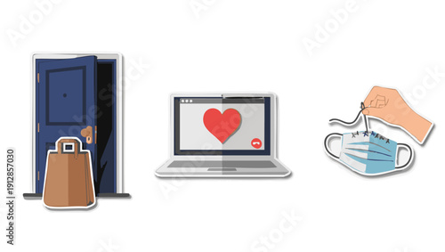 Community support and lifestyle scenes during pandemic social distancing