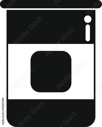 Canned food container silhouette representing grocery and food preservation