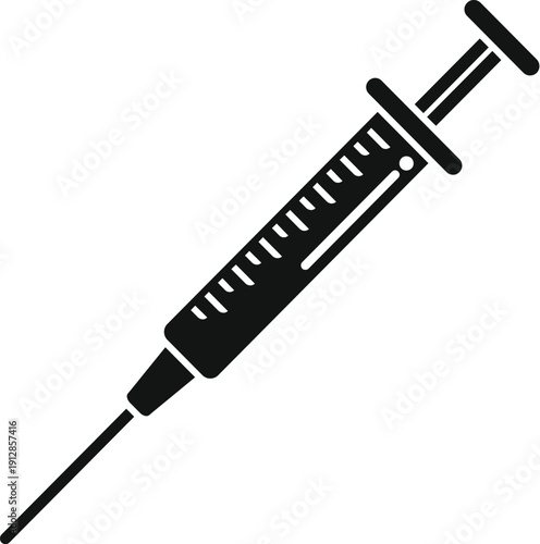 Syringe with needle preparing for injection of vaccine or medicine