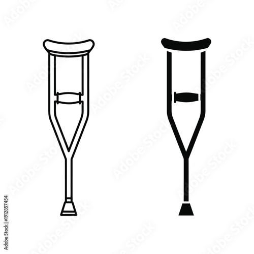 Two different types of crutches used for leg support and mobility assistance